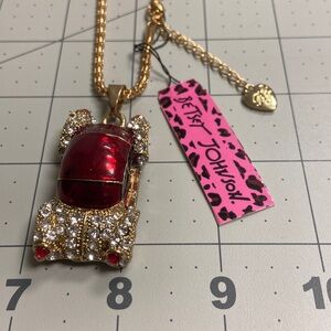 Rhinestone Roadster Betsey Johnson Pendant 28” Chain #6
